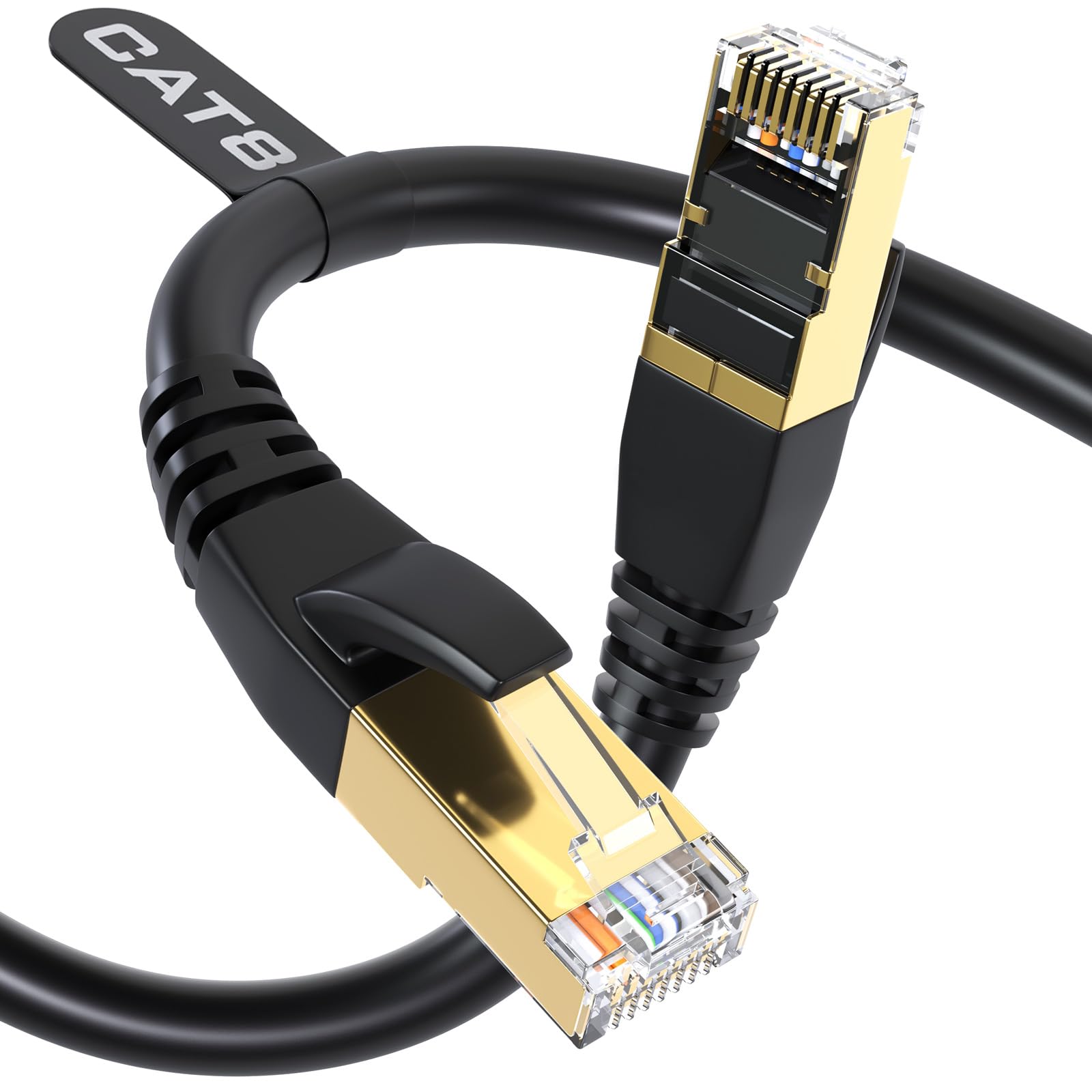 DbillionDa Cat 8 Ethernet Cable, 6FT 40Gbps 2000MHz RJ45 LAN Cable | 3FT 6FT 10F
