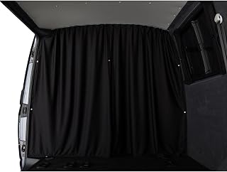 Shore Vans Blackout Curtains Compatible with Vauxhall Vivaro 2001-2020 (Black, Cab Divider)