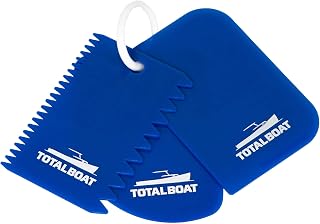 TotalBoat Flexible Resin Spreaders Set - 3 Styles | Reusable; Use with Epoxy, Fillers, Putty, Caulk, Spackle, Polyester Resin &amp; Adhesives; V-Notched, Straight, and Curved Edges
