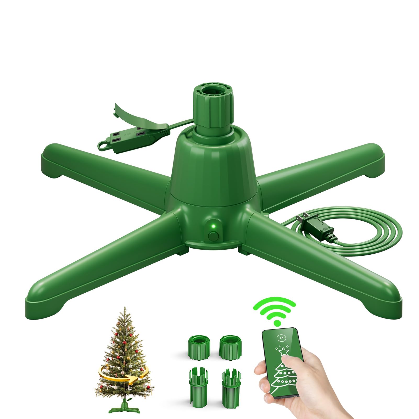 360° Rotating Christmas Tree Stand with Remote & Manual Control, 7.5ft/90lb | Up