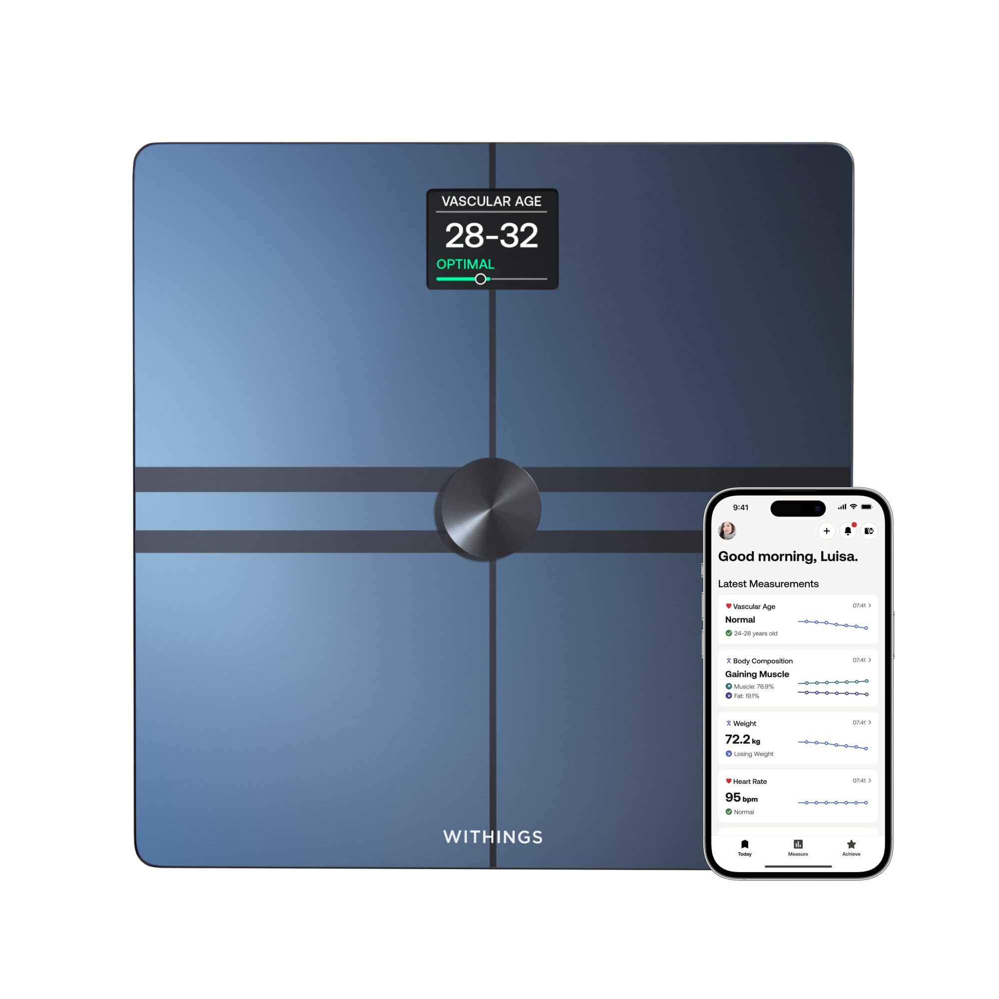WITHINGS Body Comp - Scale for Body Weight and Complete Body Analysis, Wi-Fi & B