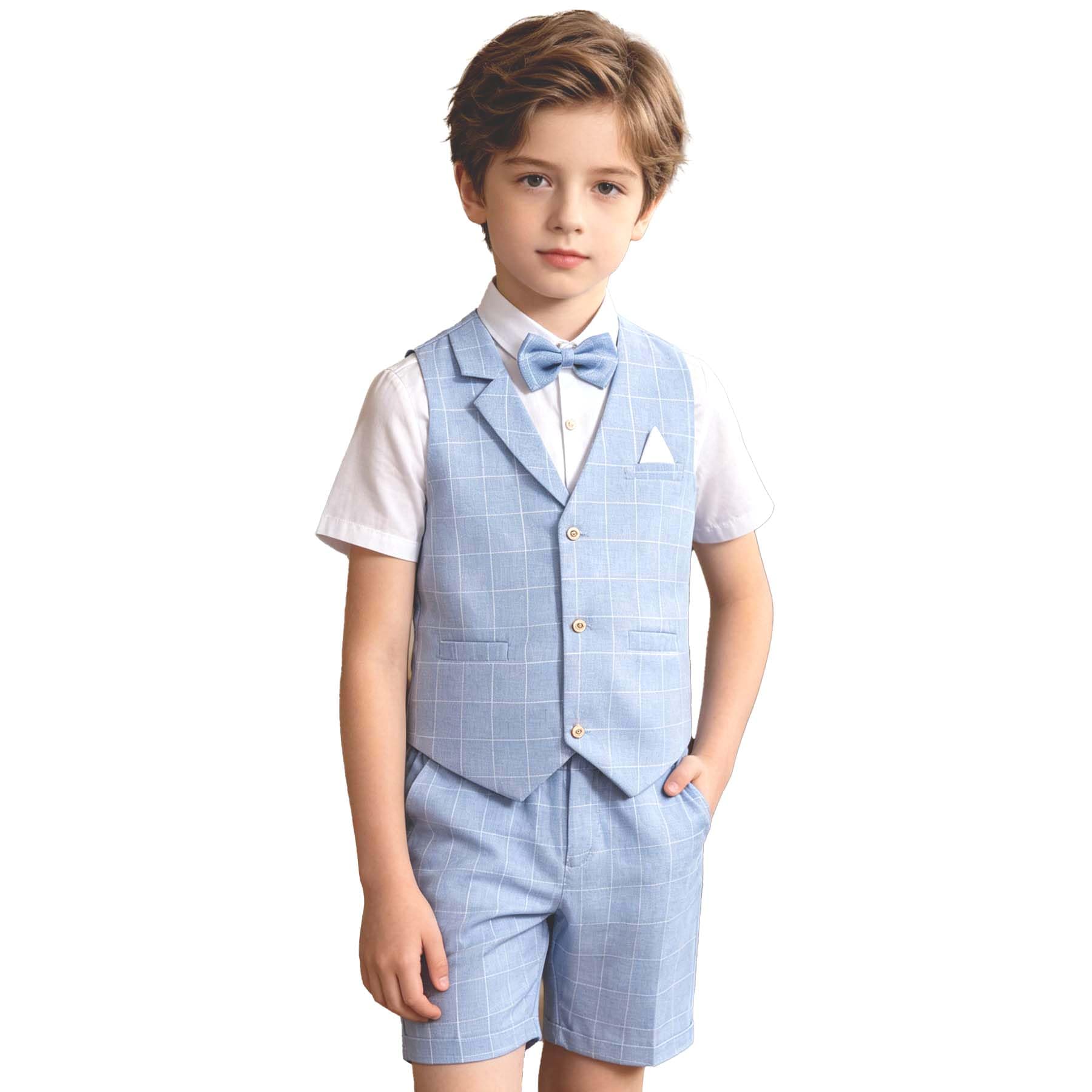 LOLANTA Set of 4 Children's Ceremony Summer Dress with Vest Trousers Shirt and B