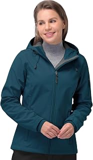 33,000ft Softshell Jacket Women Warm Fleece Lined Jacket Lightweight Hooded Windproof Outdoor Hiking Jacket