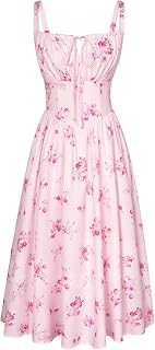 Scarlet Darkness Women's Floral Corset Dress with Pockets for Summer Spring
