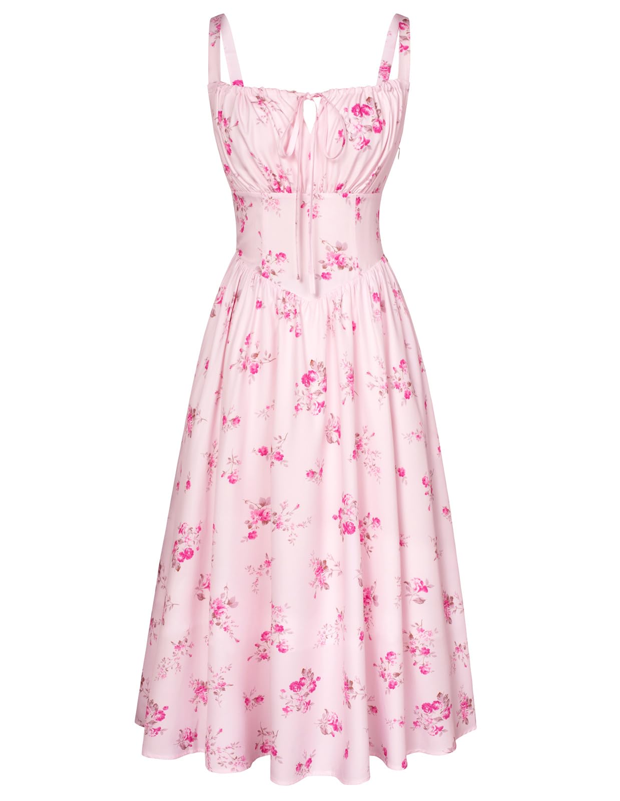 Scarlet Darkness Women's Floral Corset Dress with Pockets for Summer Spring