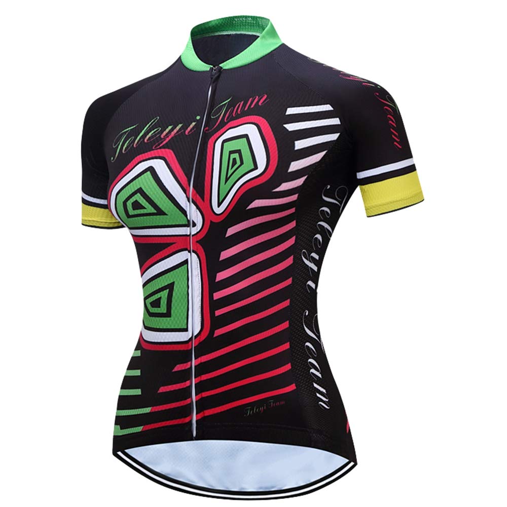 Ladies Cycling Jersey Short Sleeve 3 Pockets Reflective S-3XL