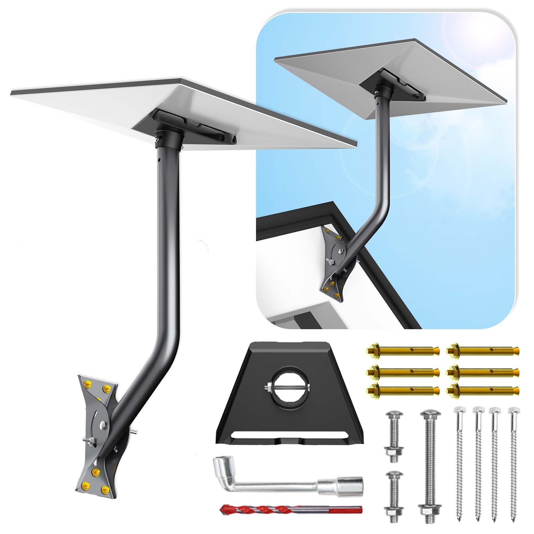 Standard 4/4X Mount for Starlink, Adjustable Wall/Roof Mounting Kit with Aluminu