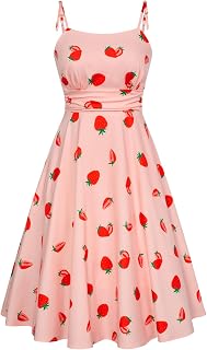 Belle Poque 2025 Summer Dresses for Women Spaghetti Strap Midi Sun Dress Cute Casual Dress with Pockets