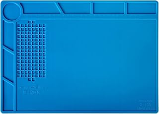 Kaisi S130 Insulation Silicone Soldering Mat Repair Mat, Silicone Work Mats | Heat Resistant 932°F with Scale Ruler and Screw Position for Soldering, CellPhone Electronics Repair, Size: 13.8 x 9.8 inch
