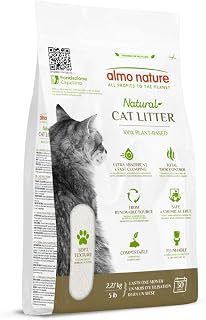 almo nature Cat Litter – Soft Texture | 100% Natural, Plant-Based, Non-Clumping, Non-Clay, Non-Silica | Odour-Free & Robot-Friendly - 2.27kg