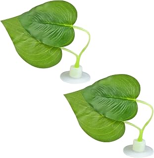 2 Pcs Fish Leaf Pads Designed to Simulate a Natural Are Suitable for Aquarium Decoration and Provide a Resting Place for Fish