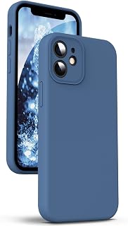 Supdeal Liquid Silicone Case for iPhone 12, [Camera Protection] [Anti-Fingerprint] [Wireless Charging], 6.1 inch Built-in Microfiber Case Cover, Light Blue