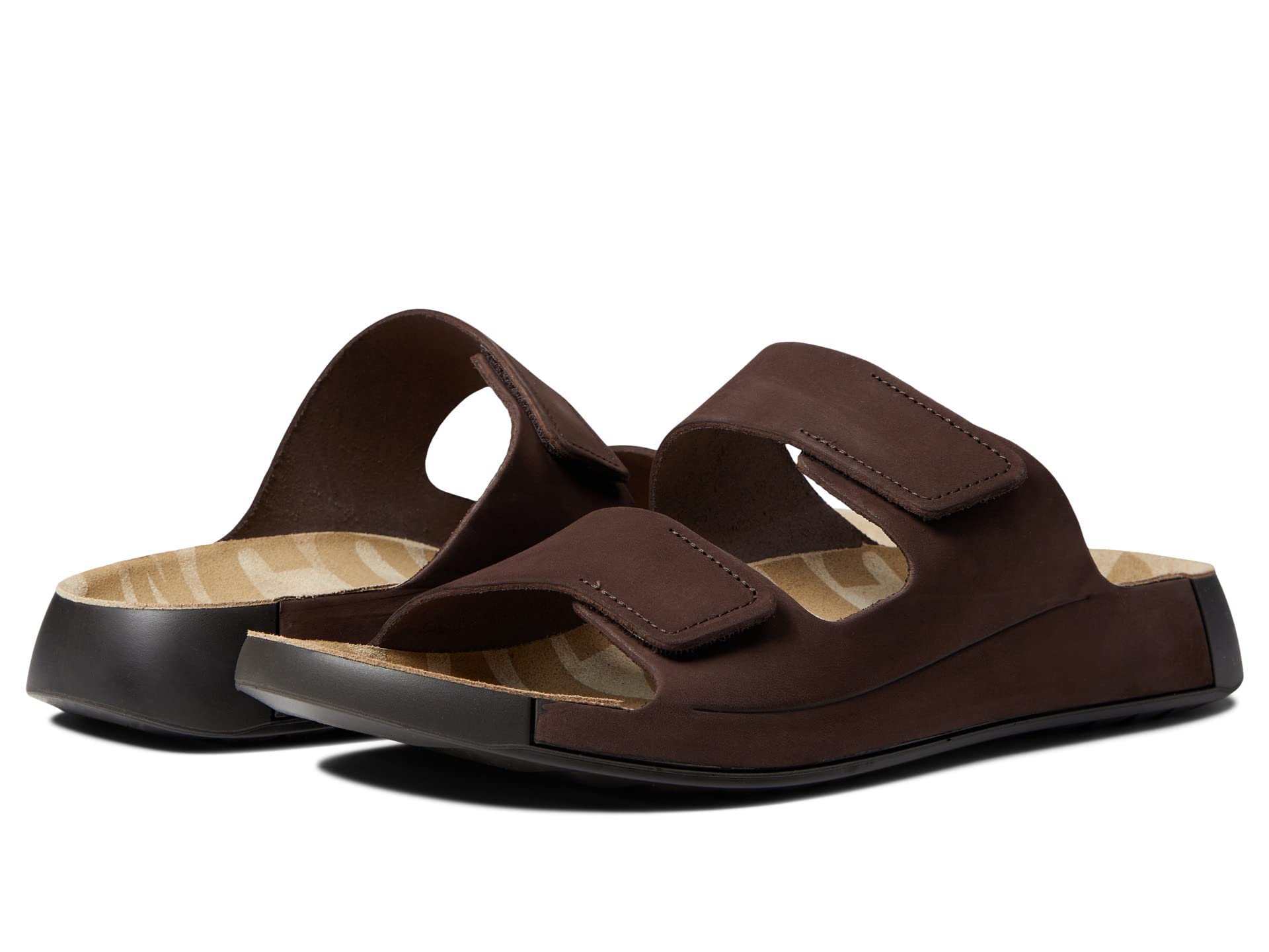 ECCO Mens 2026 Cozmo 2-Strap Soft Leather Comfy Flexible Adjustable Sandals