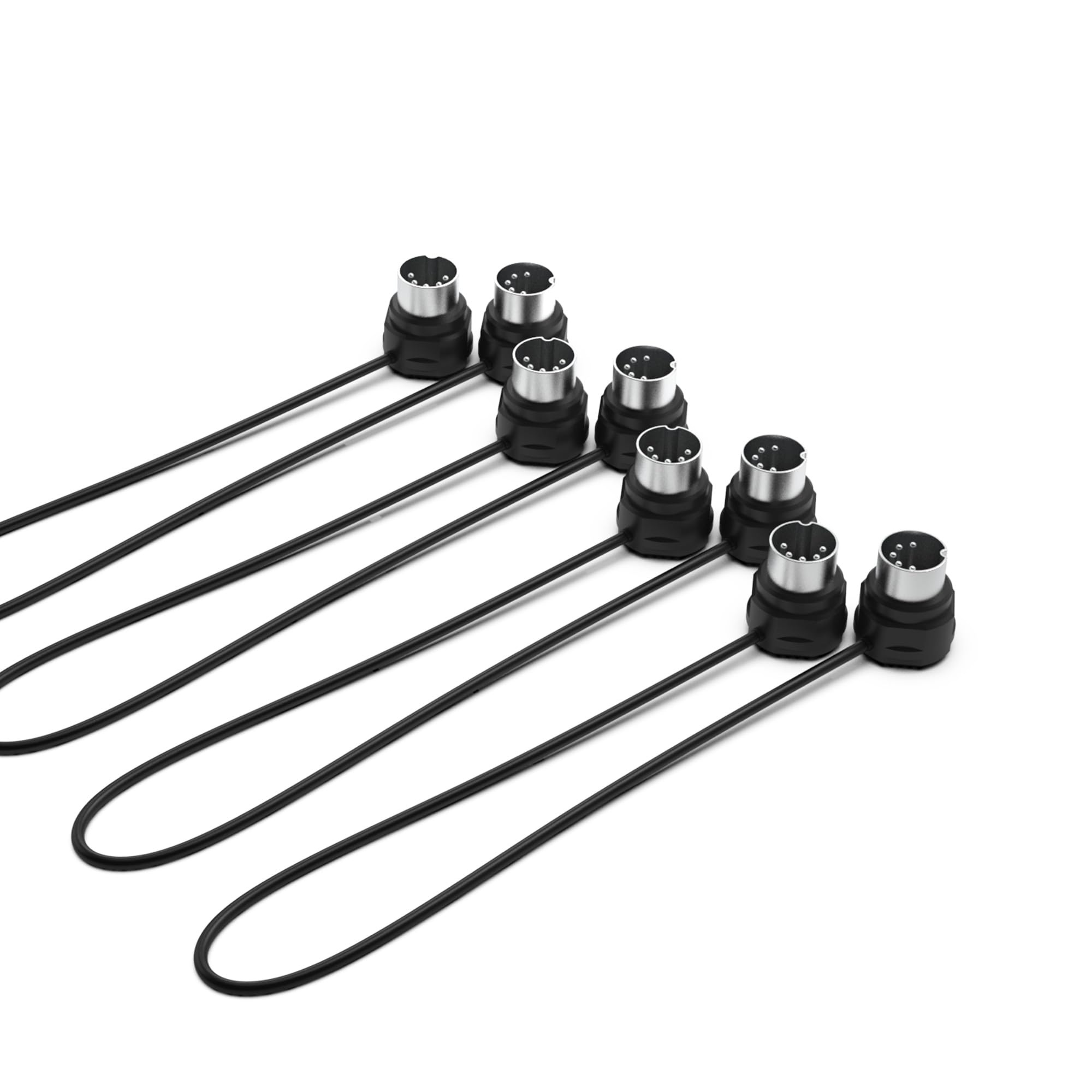 CME MIDI Cable 4-Pack - 1FT / 30cm, 5-pin DIN, Low-Profile - Mirrored 45-Degree 