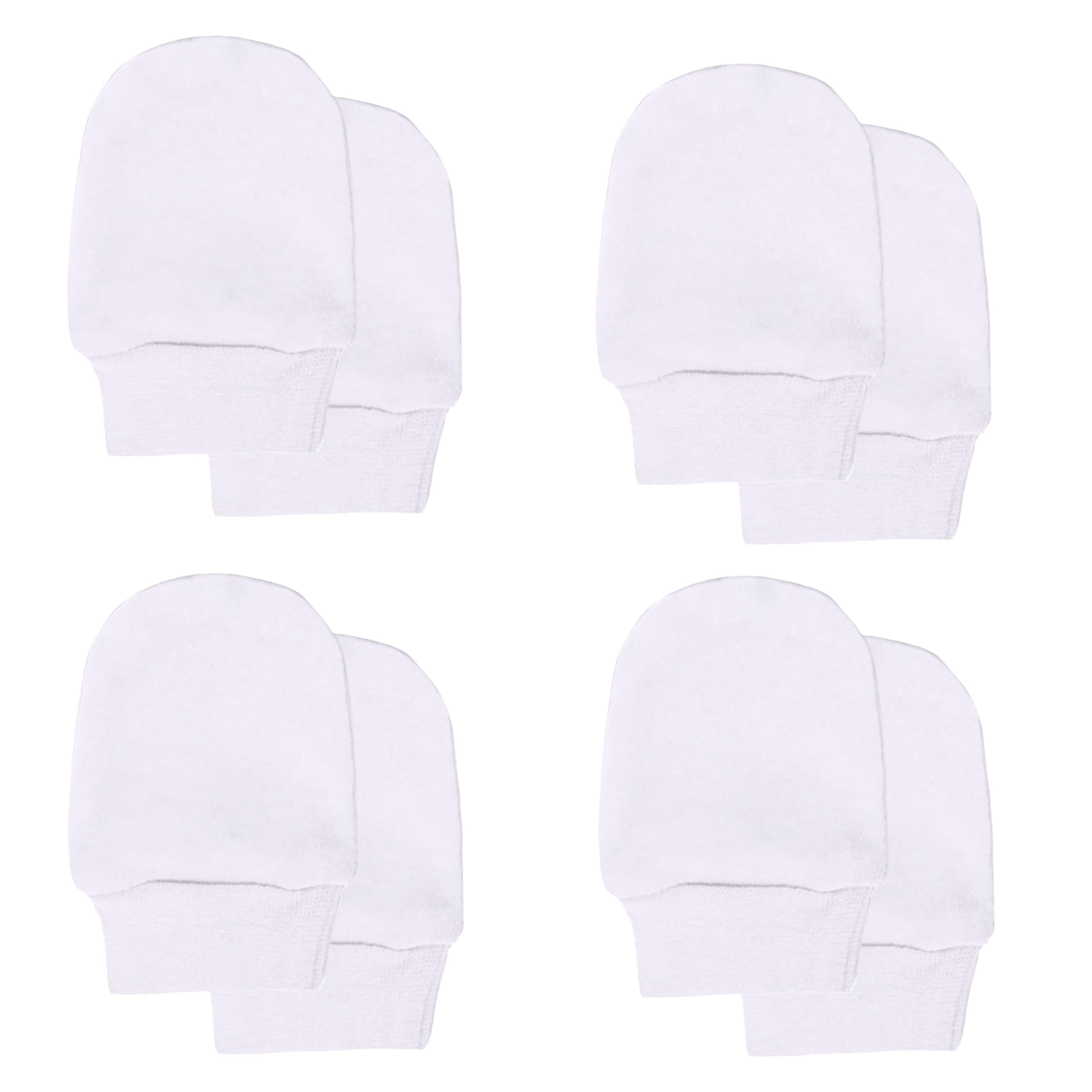 Soft Touch Baby Girls' Super Soft Anti-Scratch Mittens (White, 4 Packs)