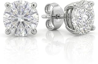 1/6-5 CT Certified Lab Diamond Stud Earrings | 14K White and Yellow Gold