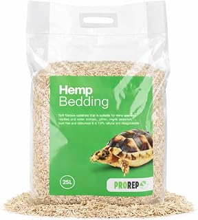 ProRep Hemp Bedding 25 Litre | Natural, Absorbent & Low-Dust Substrate | Biodegradable Bedding for Reptiles, Snakes, Tortoises & Small Mammals