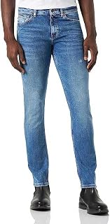 BOSS Mens Delaware BC-L-P Blue Slim-fit Jeans in Super-Stretch Denim