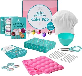 Tovla Jr. Kids Cake Pop Maker Kit | Real Reusable Baking Tools | Ages 6-12 | Cake Pop Making Set | Visual Recipe Cards | STEM DIY Baking Activity | Screen Free Fun | Birthday Christmas Gift