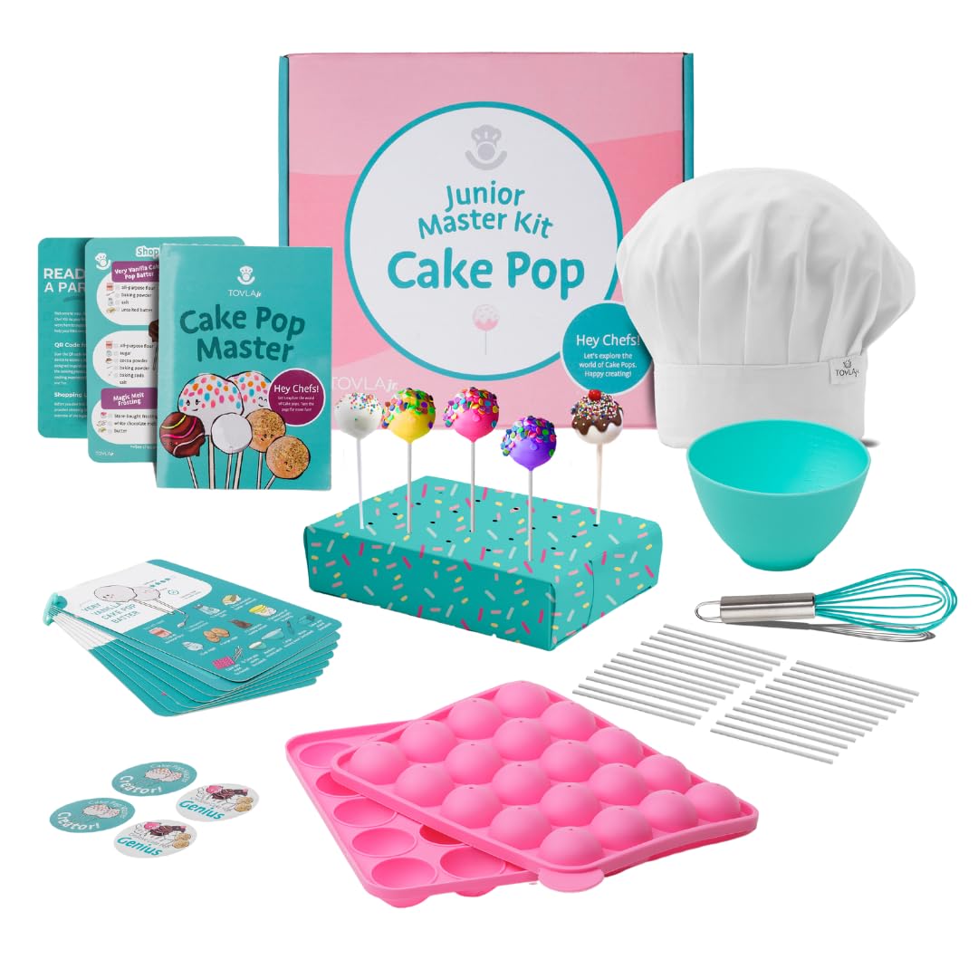 Tovla Jr. Kids Cake Pop Maker Kit | Real Reusable Baking Tools | Ages 6-12 | Cak