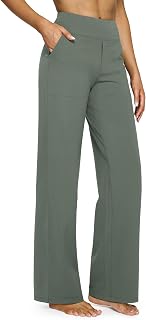 G4Free Womens Yoga Pants Wide Leg Pockets High Waist Stretch Casual Pants Tracksuit Bottoms Small Regular Tall Sweatpants