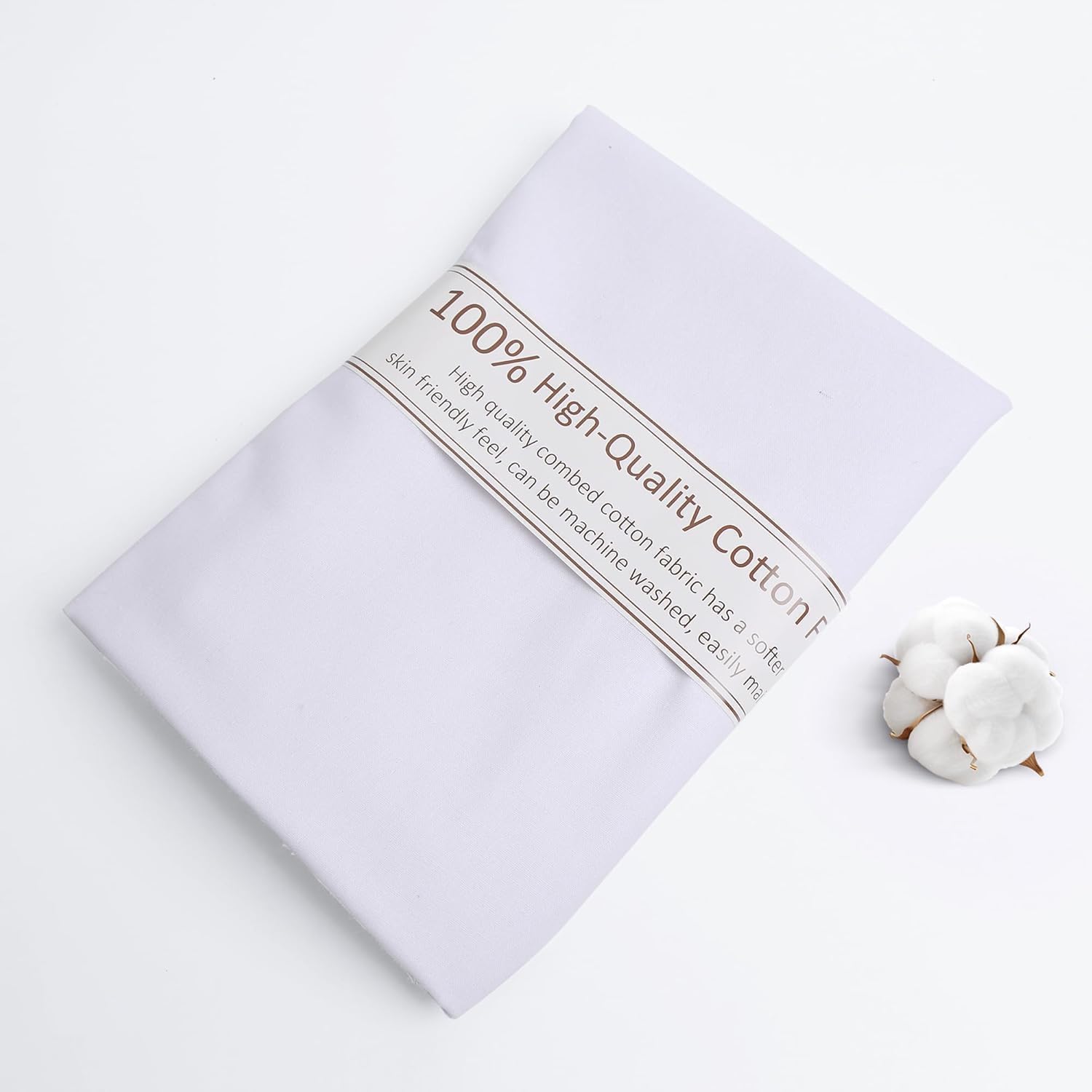 FFPDYBEST White Cotton Fabric, Natural 100% Cotton Poplin Fabric by The Yard 59 