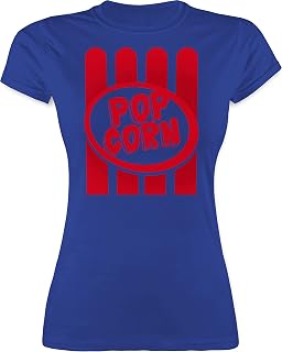 Shirtracer - Women's Shirt - Carnival & Fancy Dress - Popcorn Motif I Funny Popcorn Costume Make Yourself I Pop Corn I Puffcorn I Carnival I Carnival I Fasnet