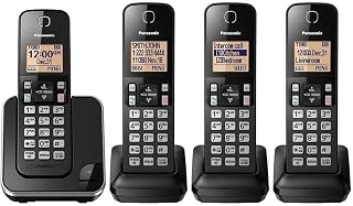 Panasonic KX-TGC384B Dect 6.0 4 Handset Landline Telephone (Renewed)