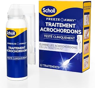 Dr. Scholl's Acrochordon Freeze Away Treatment - Removes Skin Acrochordons and Skin Growths in 1 Quick Pass with Cryotherapy - Clinically proven, Easy to Use - 12 Treatments