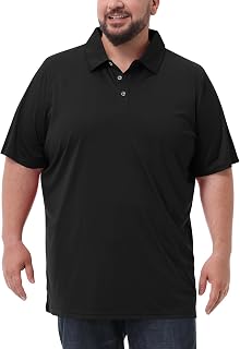 Idtswch Men's Big and Tall Polo Shirts UPF 50+ Casual Work Quick Dry Short Sleeve Collared Golf Shirt（XL-8XL）