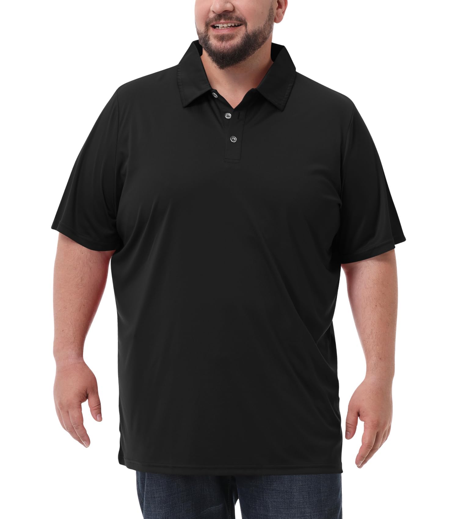 Idtswch Men's Big and Tall Polo Shirts UPF 50+ Casual Work Quick Dry Short Sleev