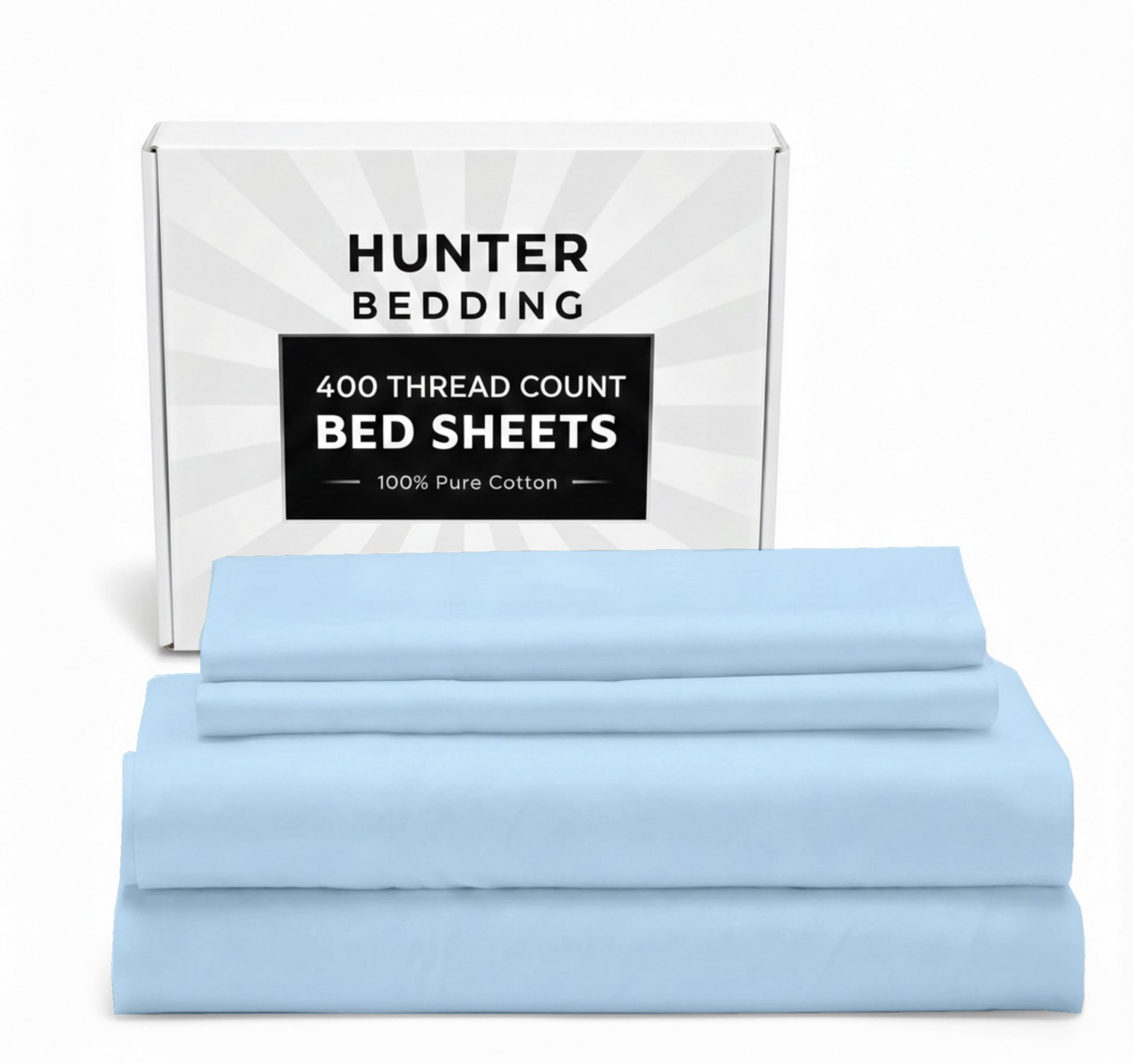 400 TC Pure Cotton Bed Sheets Set Single Size – Luxury Hotel Quality, Extra Soft