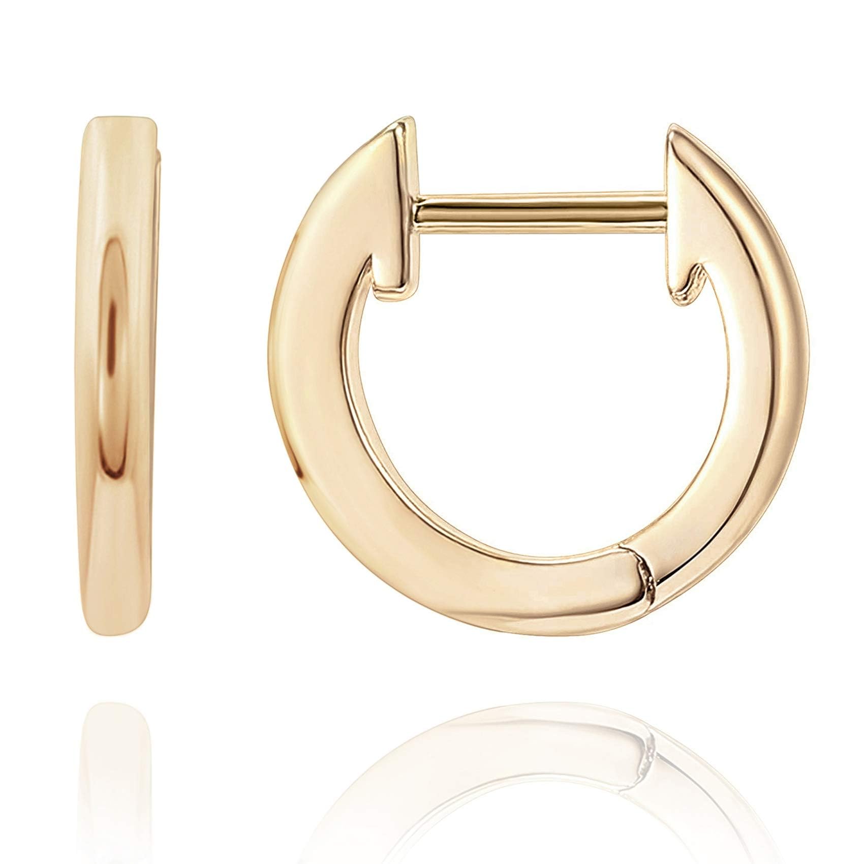 PAVOI 14K Yellow Gold Vermeil Sterling Silver Cuff Earrings Huggie Stud | Small 