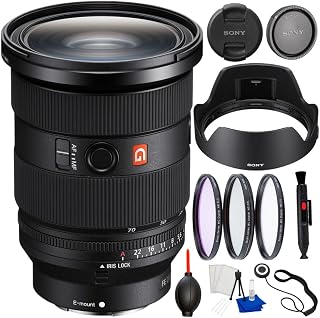 Sony FE 24-70mm f/2.8 GM II Lens (Black) – G Master Full-Frame Zoom Lens for Sony E-Mount Cameras – Bundle with 3-Piece Filter Kit, Lens Pen, Dust Blower, Cap Keeper & Cleaning Kit (Renewed)