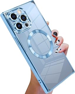 KANGHAR Case Designed for iPhone 15 Pro Max Magnetic Clear Case Blue