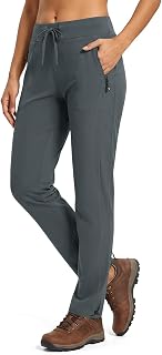 TBMPOY Women's Hiking Pants Lightweight Quick Dry Water Resistant Pants with Zipper Pockets