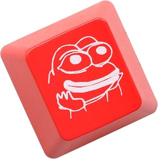 KPREPUBLIC Novelty Shine Through Keycaps ABS Etched Back lit Black red r1 ESC Sad Frog THX Meme Internet Trends (Red ESC HappyF x1)