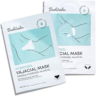 Bushbalm Vajacial Hydrogel Mask - Post Hair-Removal Care, 1 Mask Set | Hydrating Mask with Hyaluronic Acid & Aloe Vera. Cools & Soothes Skin Post-Hair Removal. 1 Full Mask Set