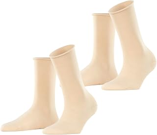 ESPRIT Women's Basic Pure 2-Pack Breathable Socks Organic Sustainable Cotton Without Pressure on Calf Suitable for Diabetics Solid Color Flat Toe Stitching Multipack Pack of 2 Pairs