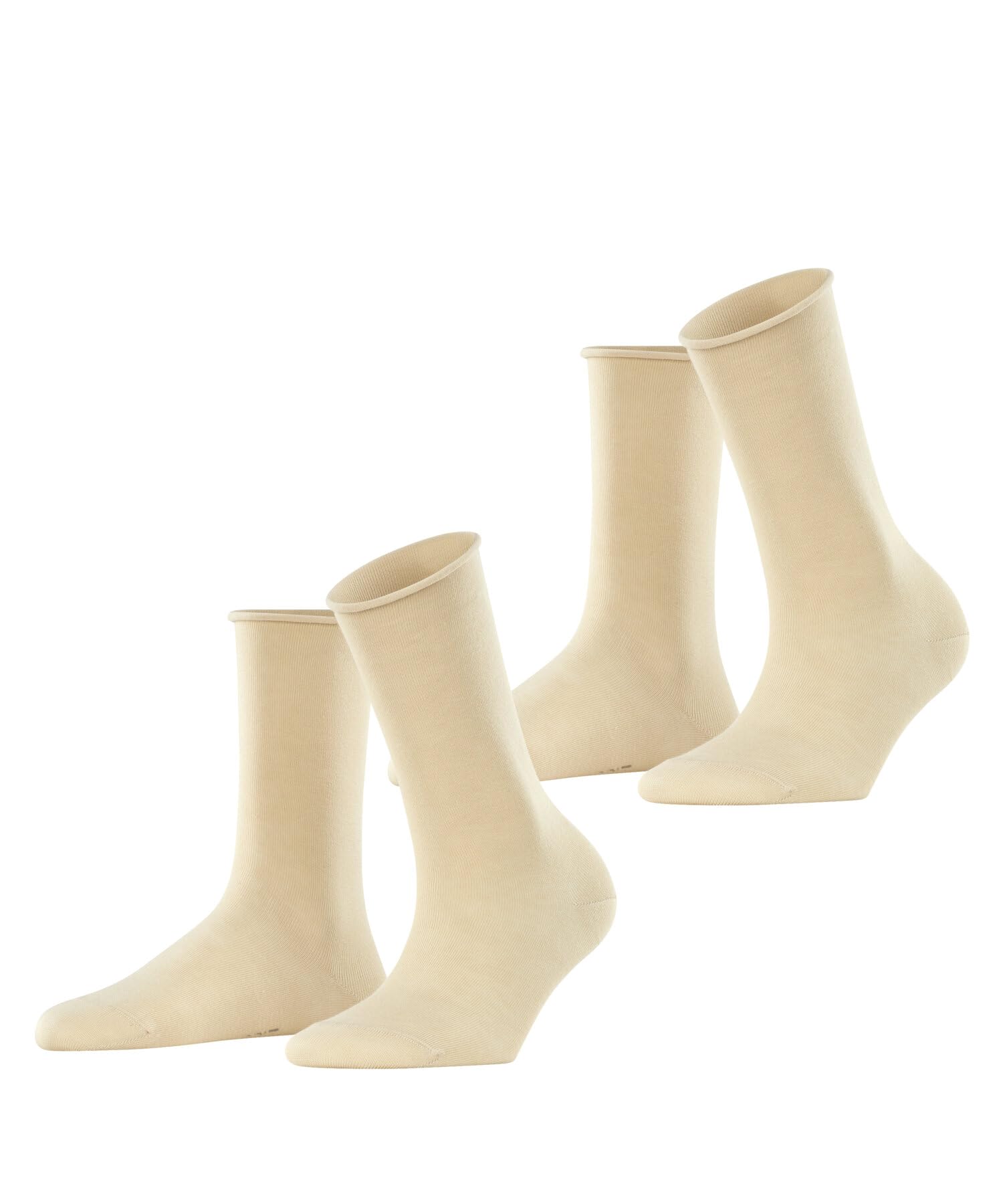 Esprit Basic Pure Multipack W So Cotton Plain Socks (Pack of 2) Women, Beige Cre