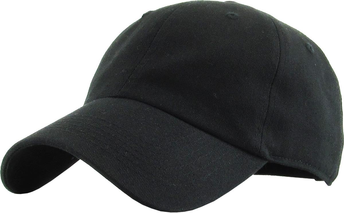 KBETHOS Classic Unisex Cotton Adjustable Low Crown Baseball Cap – Plain Dad Hat