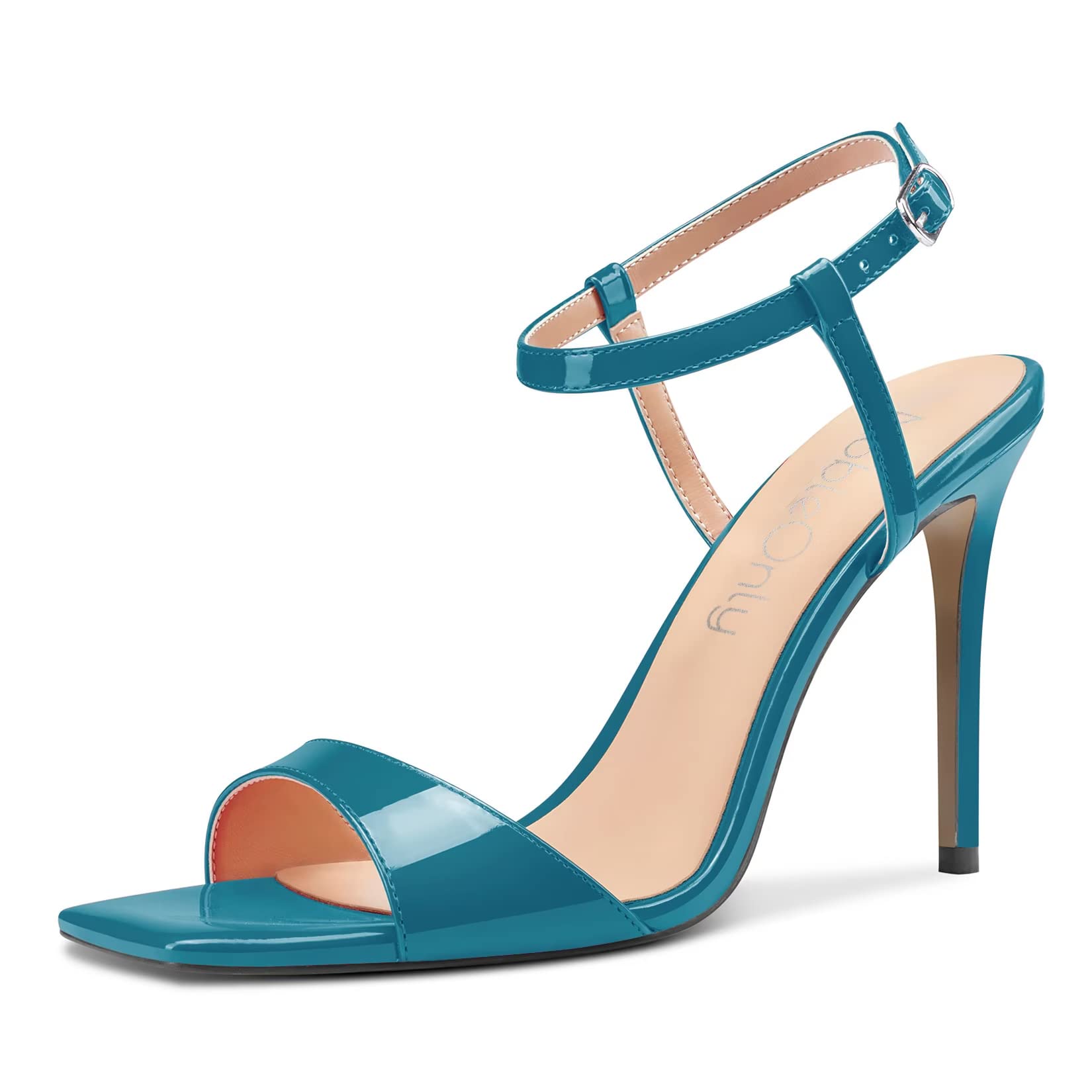 NobleOnly Women's High Heel High Heel Open Toe Sandals Strap Ankle Slingback Wed