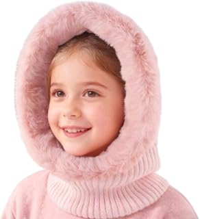 Bamery Winter Kids Balaclava Hat 4-13 Years Boys Girls Knitted Warm Neck Head Cover for Cold Weather