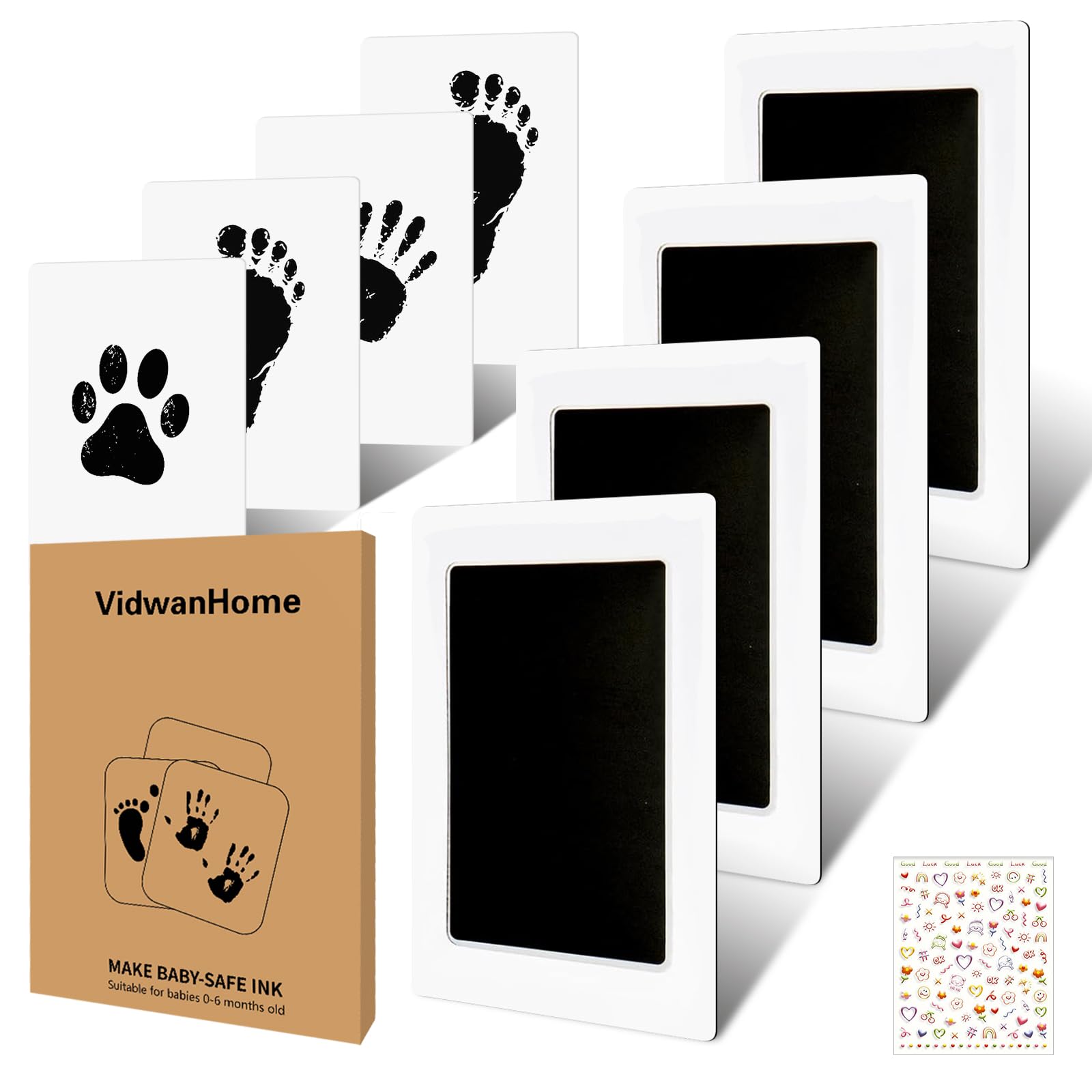 Baby Hand and Footprint Kit, Inkless Clean Touch Ink Pad Newborn Keepsake, Mothe