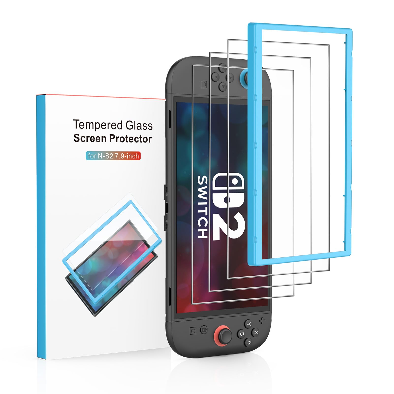 [3 Pack] Nintendo Switch 2 7.9 Inch 2025 Screen Protector, Tempered Glass Screen