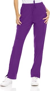 MediChic Straight Leg Scrub Pants for Women, Anti-Wrinkle Women's Medical Scrub Pants, 6 Pockets, 4-Way Stretch