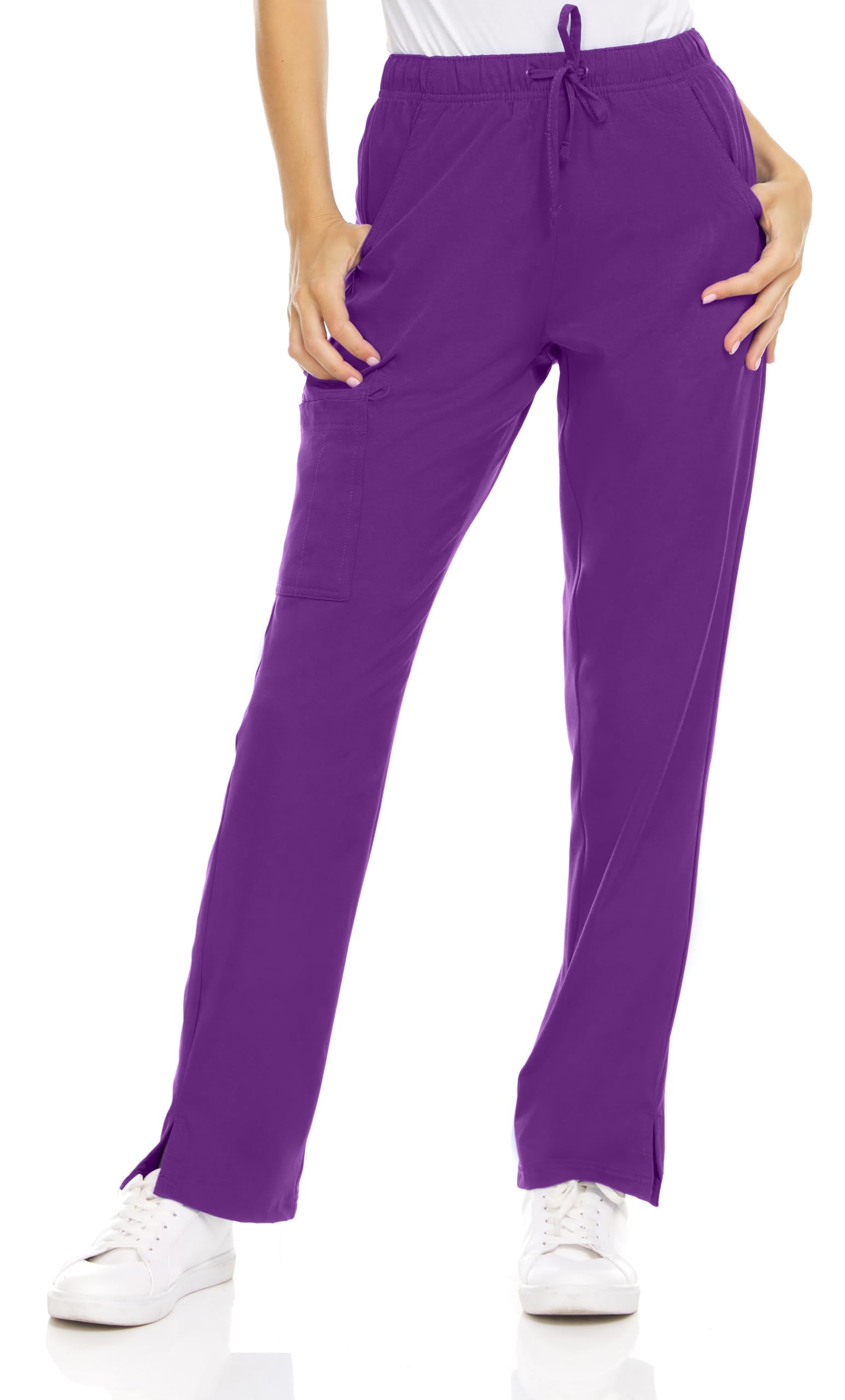 MediChic Straight Leg Scrub Pants for Women, Anti-Wrinkle Women's Medical Scrub 