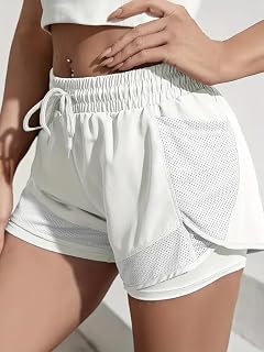 Stretch Running Shorts for Women Athletic Gym Shorts Comfort Fit Quick Dry Fabric with Pockets