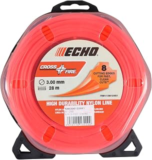 ECHO Nylon Cord for Grass Mower and Weed Trimmer, Square Type, 3.0mm Diameter x 28m, CROSSFIRE Crossfire