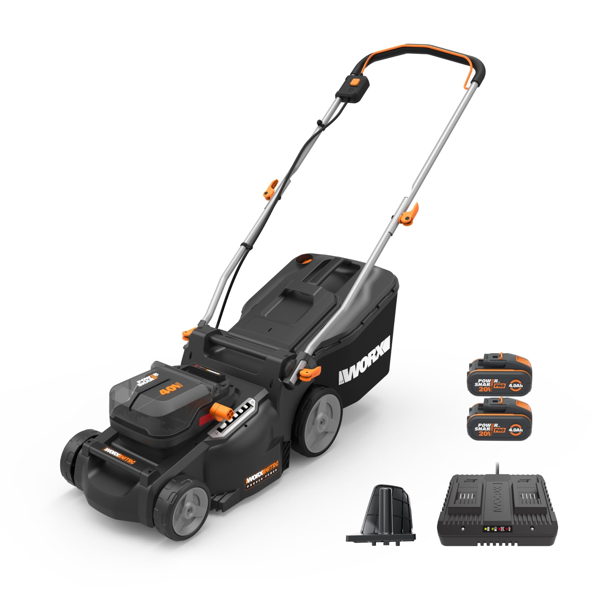WORX WG737E 40V PowerShare Brushless Cordless Lawnmower 37cm | Brushless Intelli